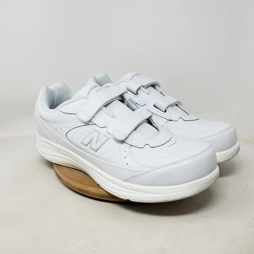 New Balance 577 Shoes Mens 11.5 2E WIDE White Classic Straps Comfort Sneaker